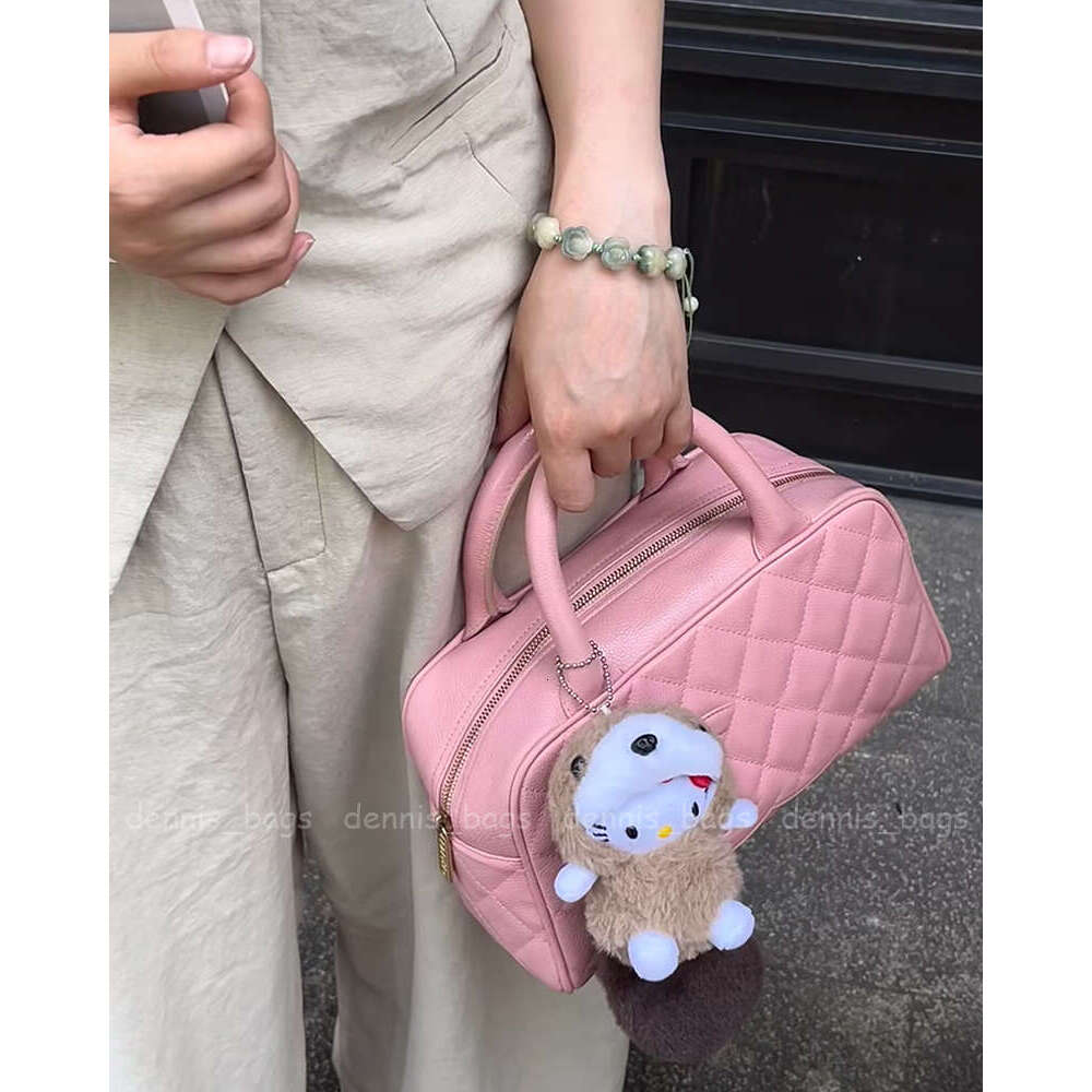 Women Tote Bags Handbags Designer Leather Fashion Medallion Bowling Bag High Quality Glossy Leather Totes Handle Bag