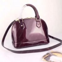 Shinny leather dark red