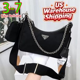 Designer praraprara bag Luxury Bag Shoulder Bag Handbags Moon Bag Re edition Nylon Bag Underarm Bag Black Crossbody Bag Women handheld Bag High Quality Underarm Bag