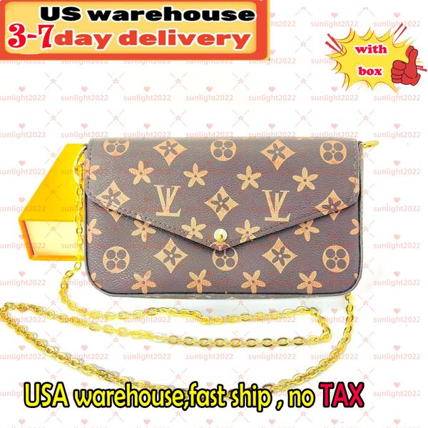 Luxury bag Designer Messenger bags Genuine Leather Crossbody Bags Pochette Felicie Bags Handbags Purses Shoulder Bags Woman Handbags wallet Evening Bags