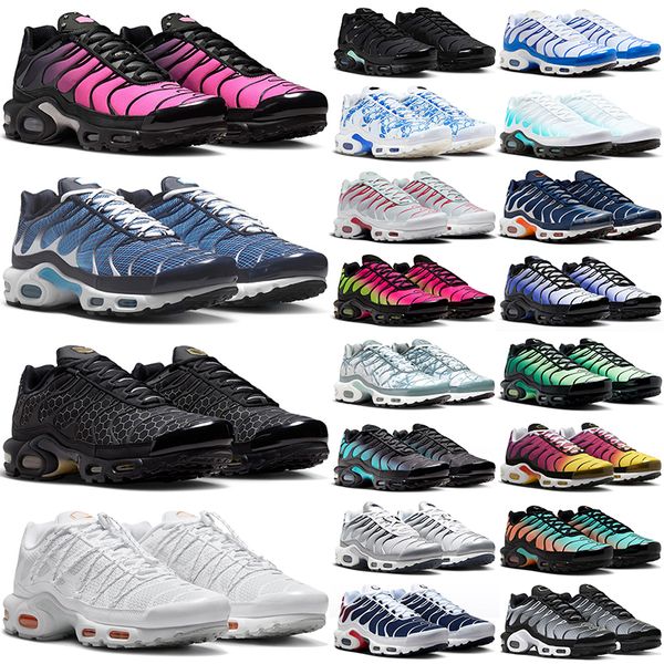 with box running tn shoes men women tns utility designer sneakers triple black white red navy blue pink green brown mens womens tnss outdoor sports trainers