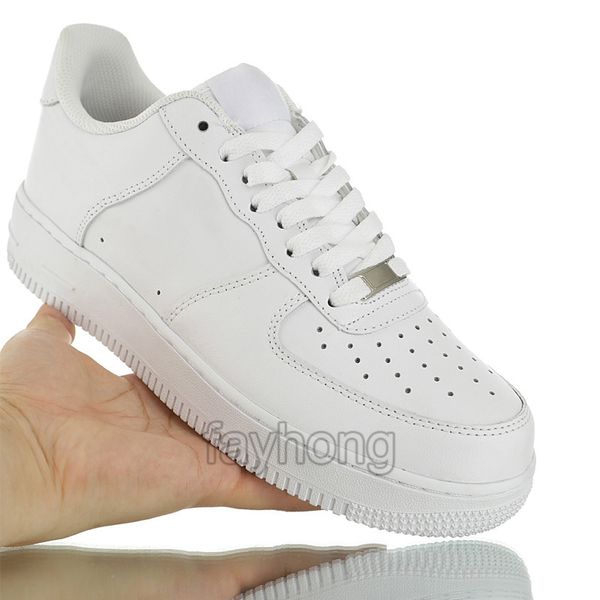 Classic FOne Men Running Shoes Women Sneakers Triple White Black Trainers Sports Designer Walking All Match Shoes Size 36-47 US13 US Warehouse Fast Shipping